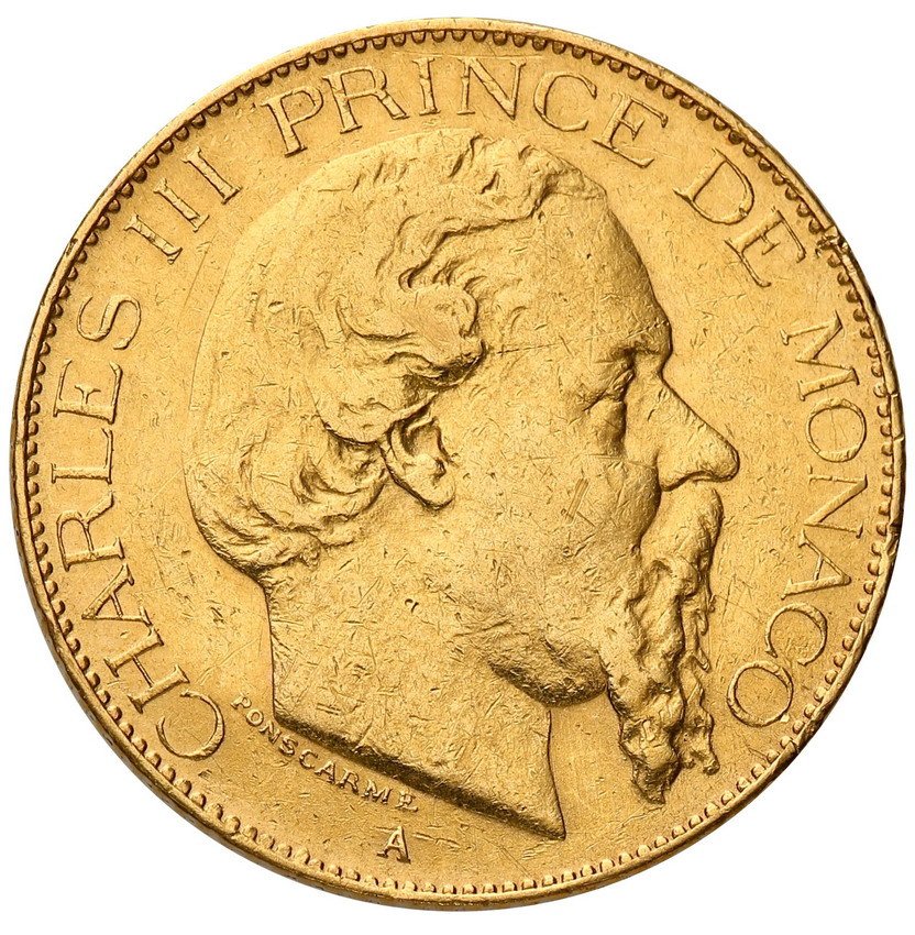 Monako. Karol III 20 franków 1879